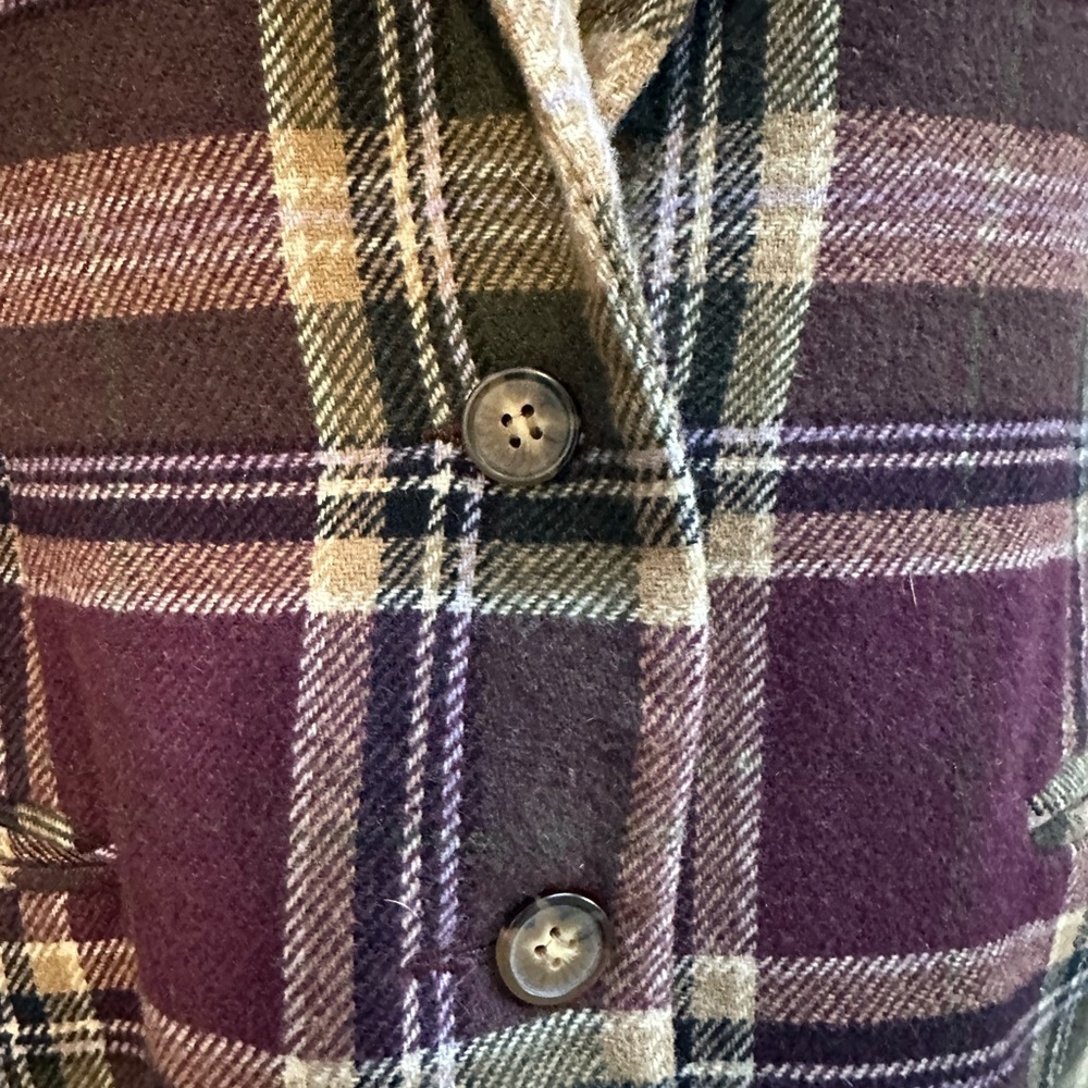 90s Vintage White Stag Wool Blend Plaid Blazer - Ladies 14 - Picture 3 of 5